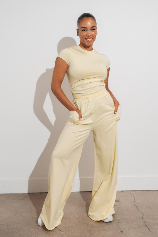 Vitality Essence Palazzo Pant - Butter