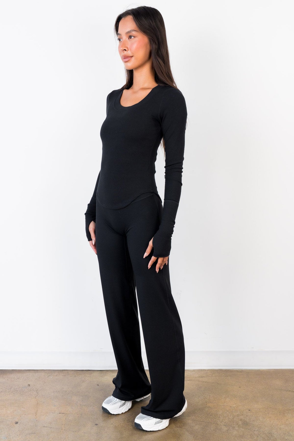 Vitality Essential Rib Scoop Top - Midnight