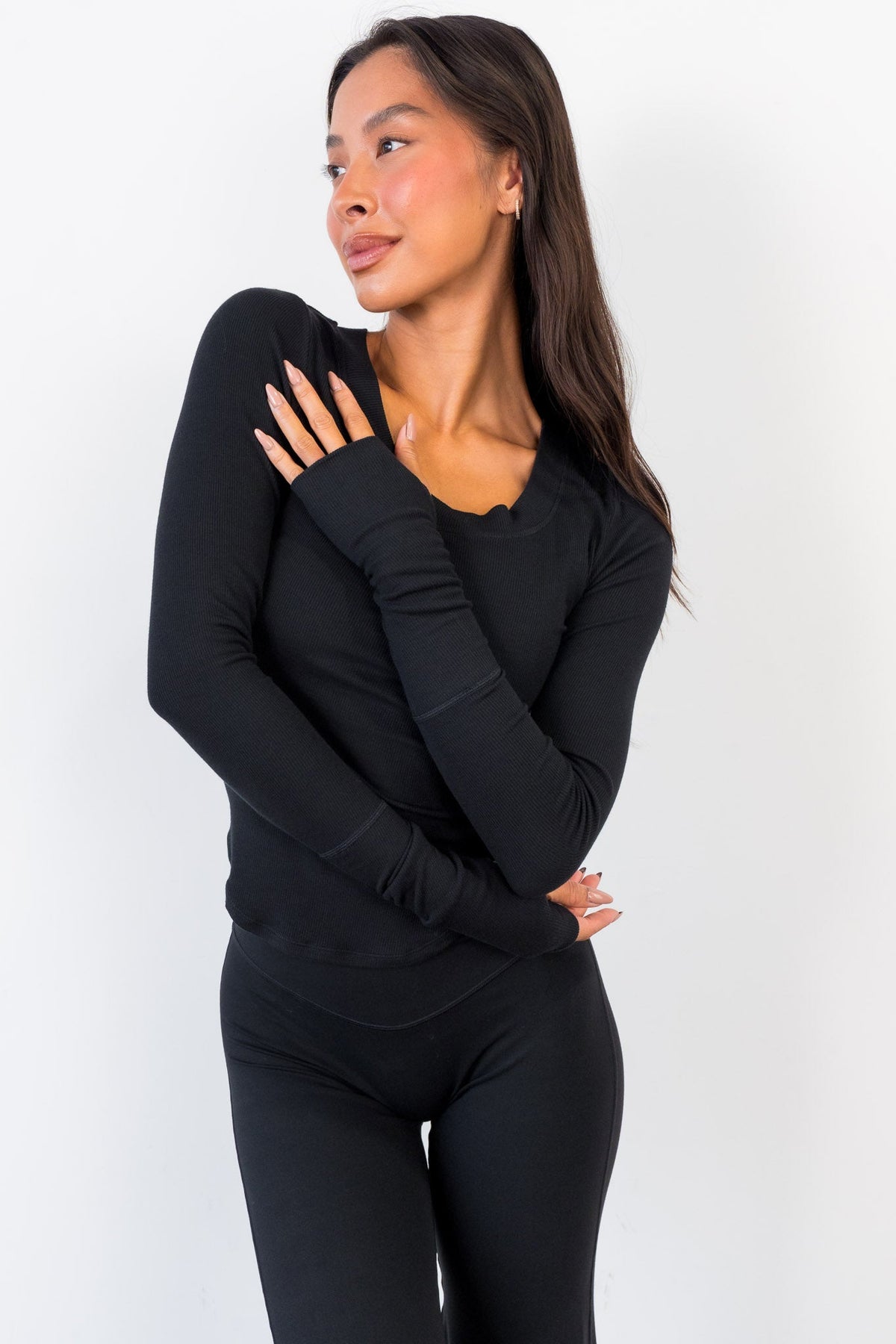 Vitality Essential Rib Scoop Top - Midnight