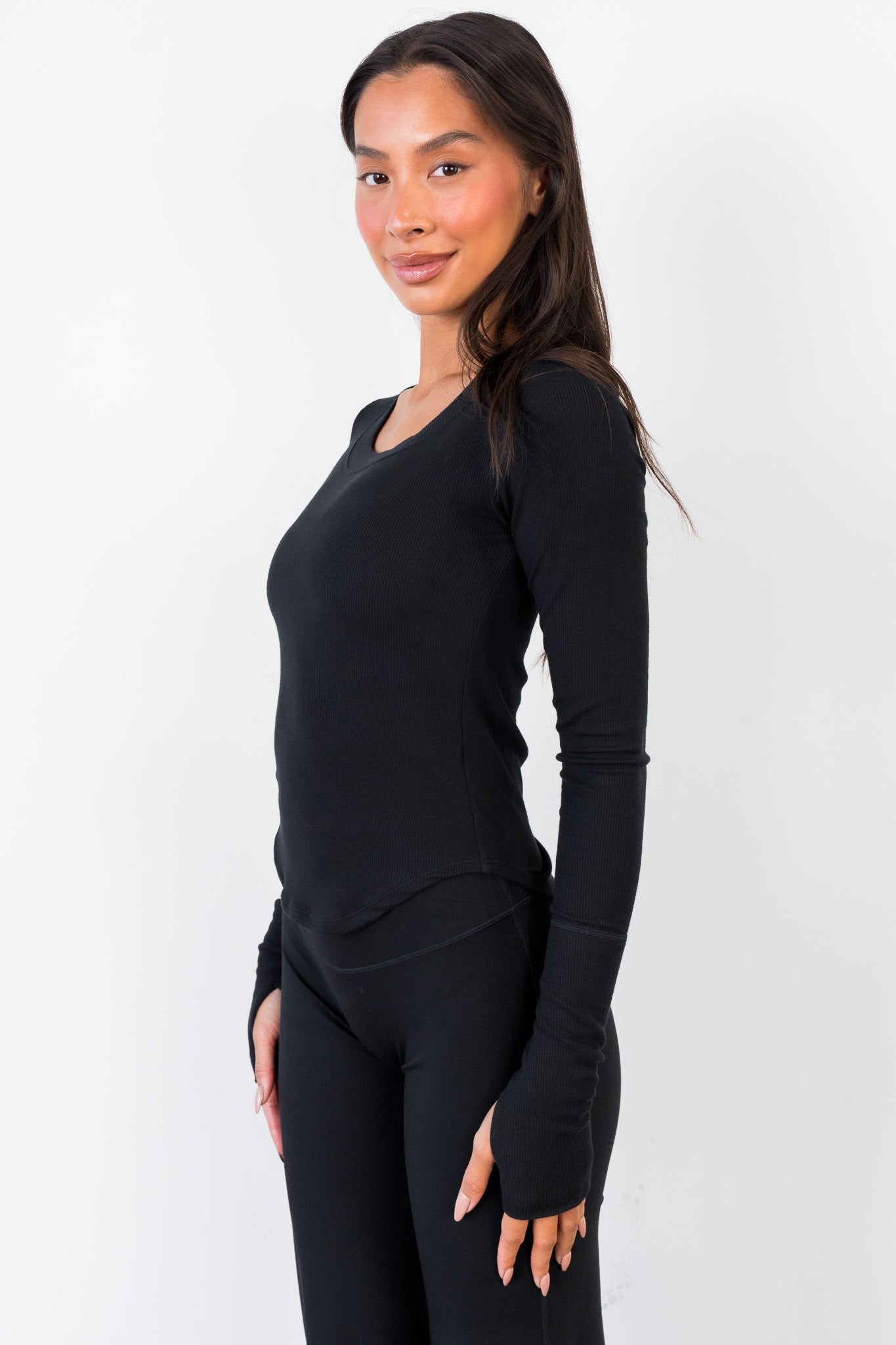 Vitality Essential Rib Scoop Top - Midnight