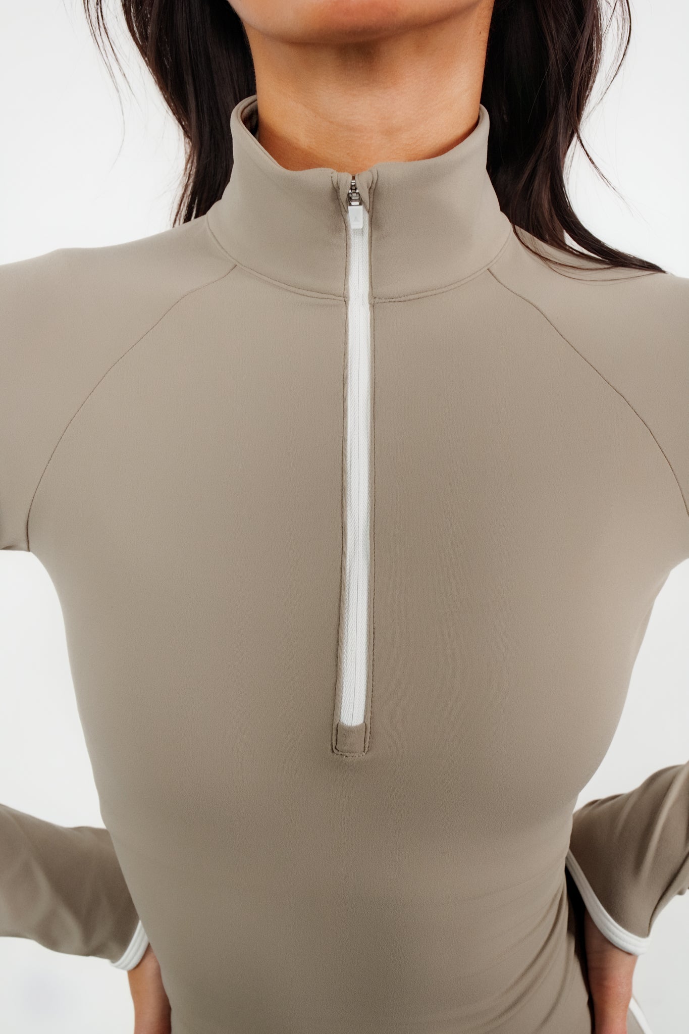 Cloud II™ Fitted Half Zip - Cashew Contrast