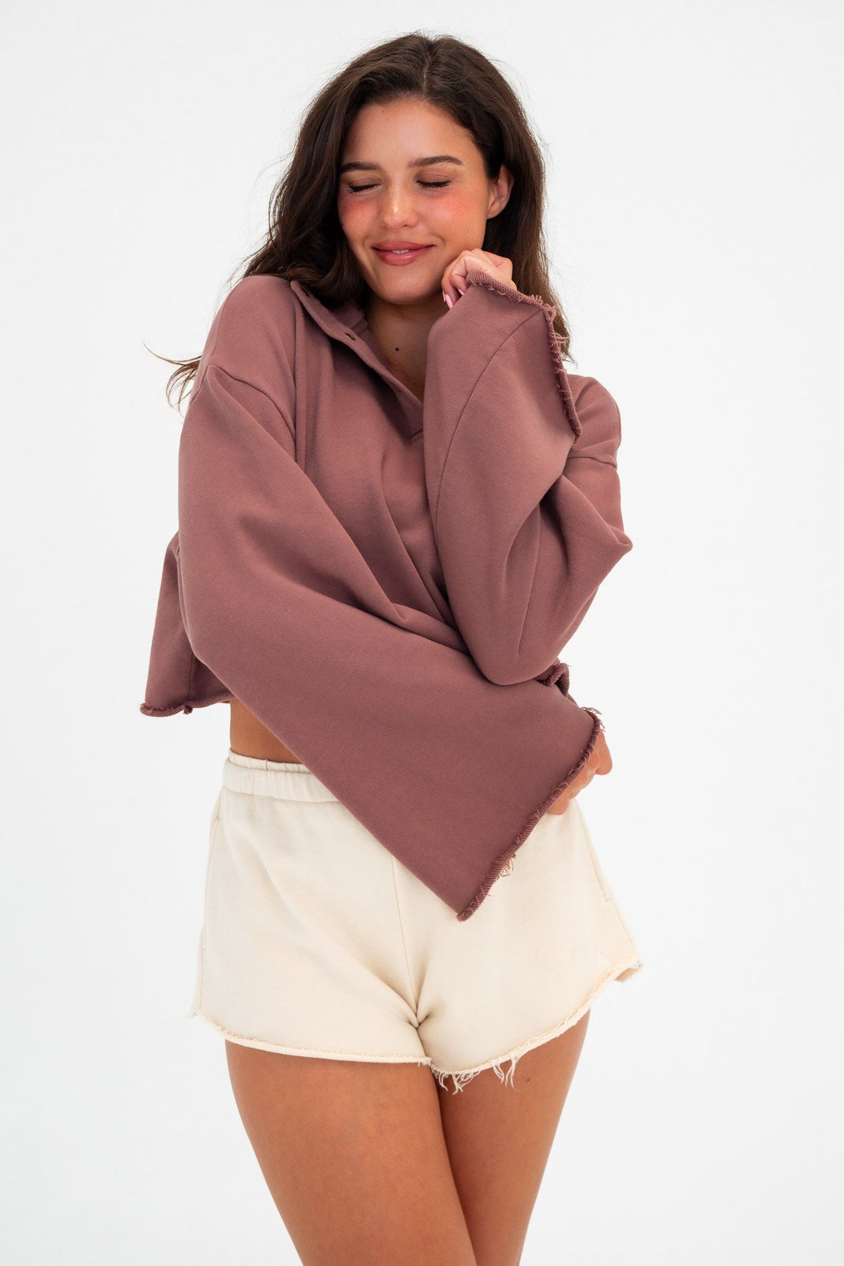 Vitality Homebody® Bell Sleeve Hoodie - Sepia Washed