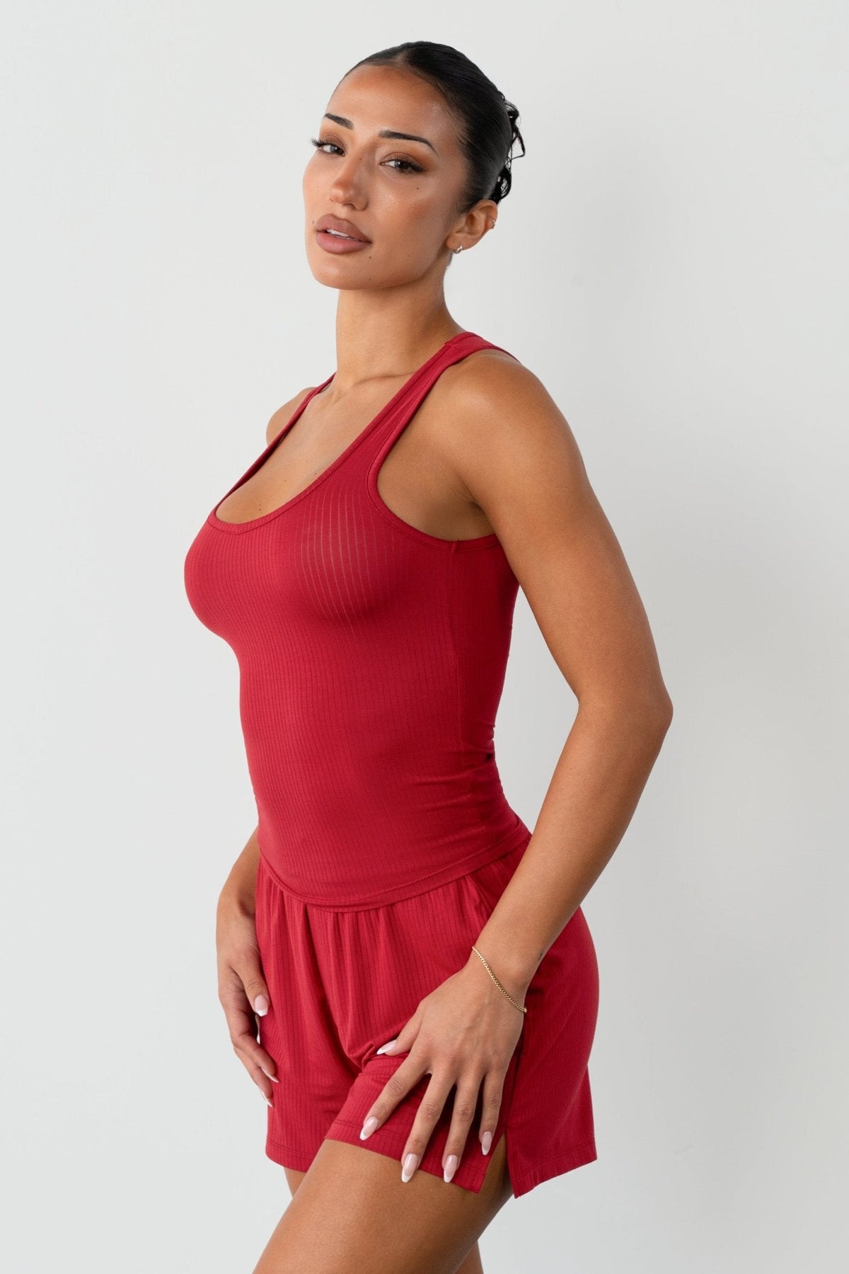 Vitality Float Rib Boxer Short - Crimson