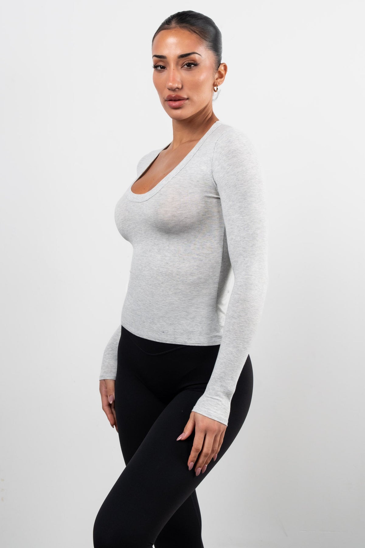 Vitality Basis® Scoop Long Sleeve - Stone Heather