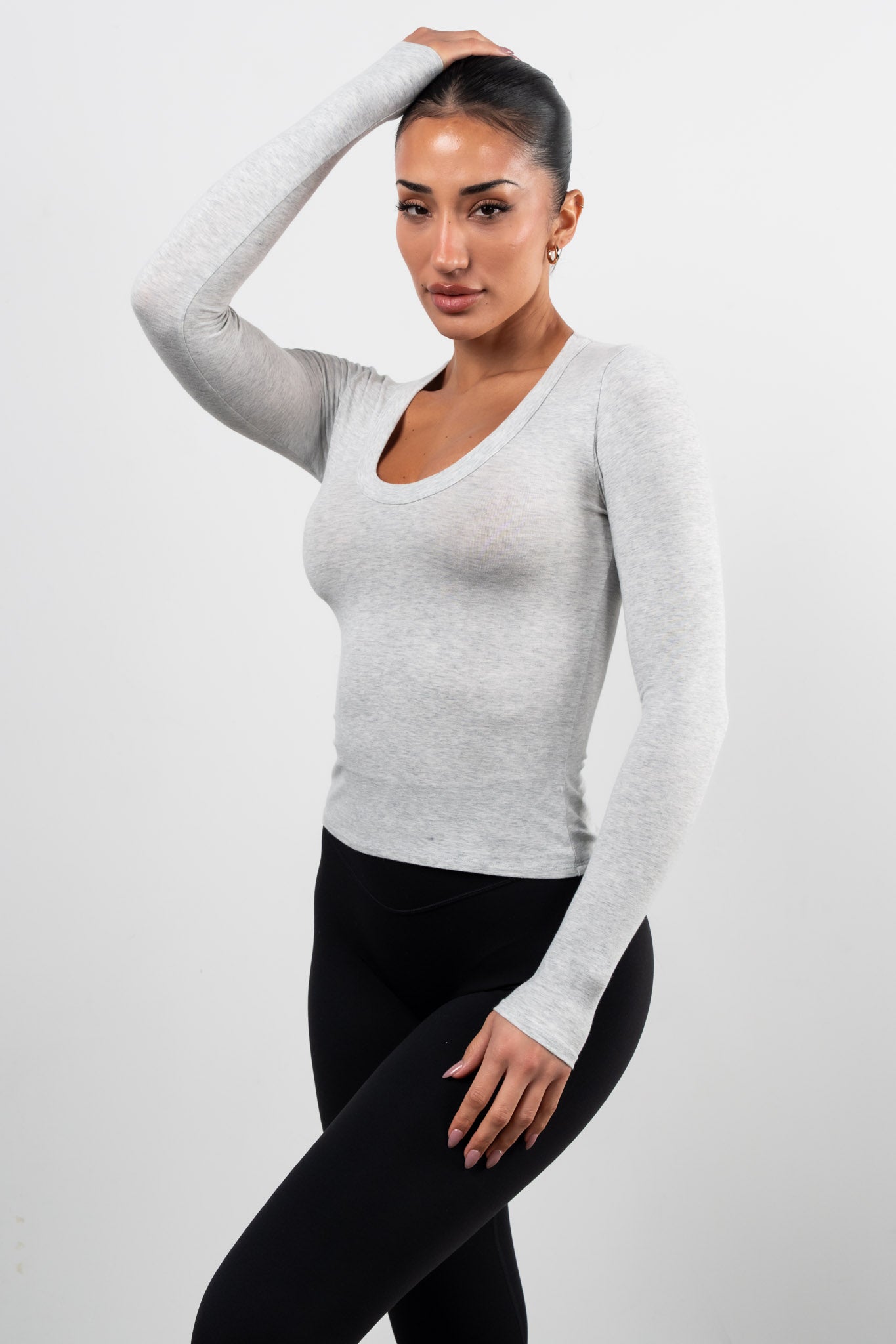 Vitality Basis® Scoop Long Sleeve - Stone Heather