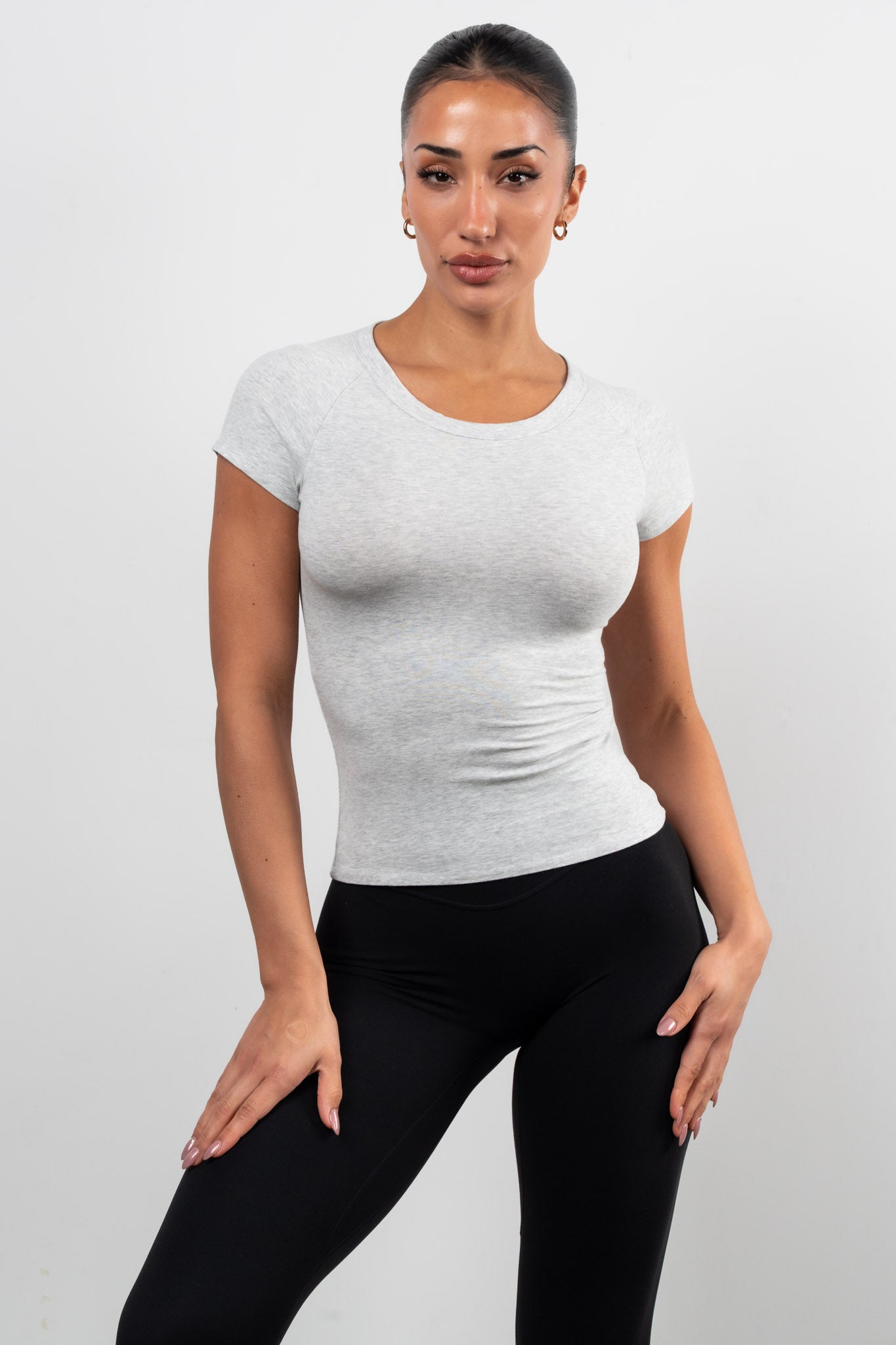 Vitality Basis® Raglan Tee - Stone Heather