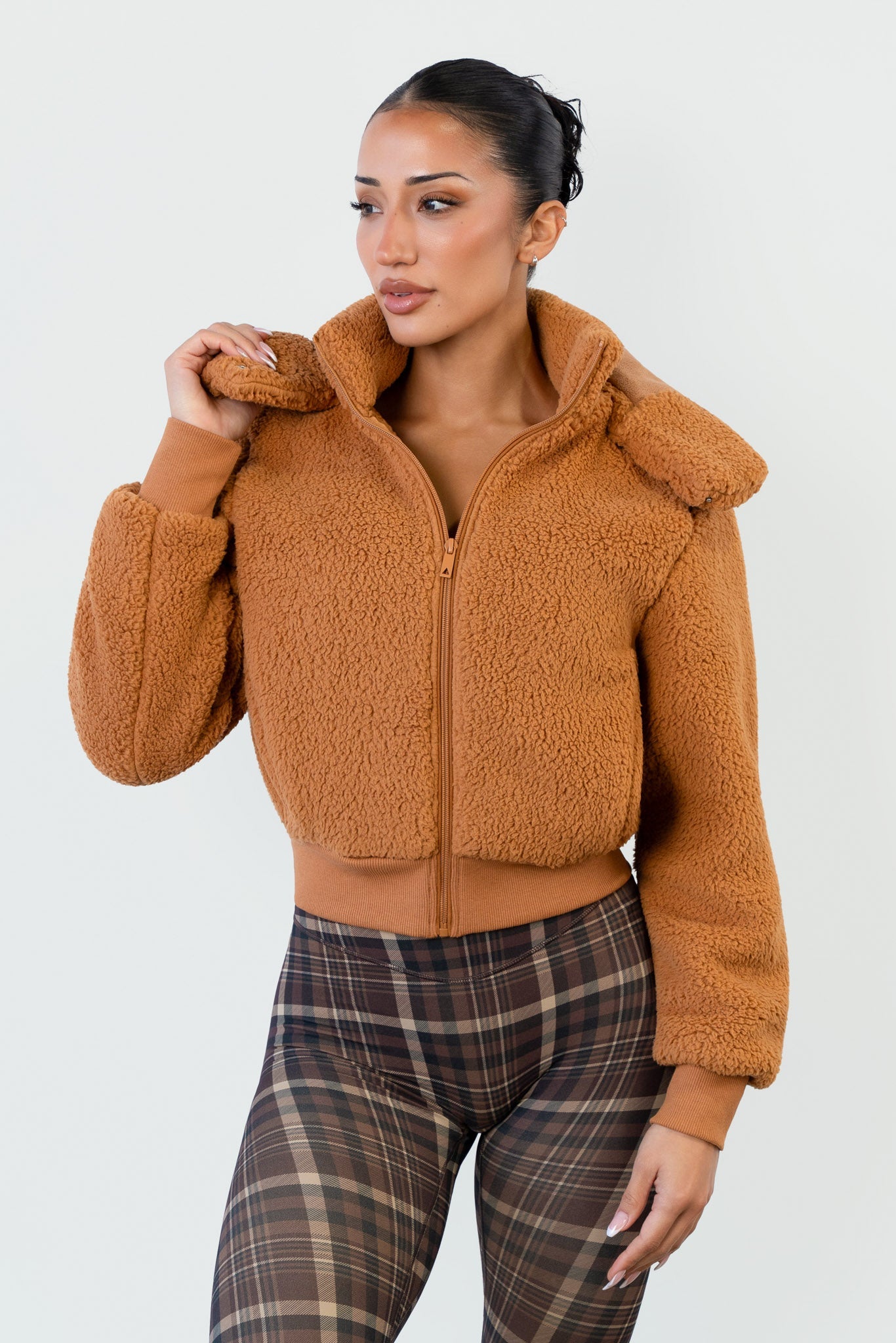 Vitality Teddy Bomber Jacket - Caramel