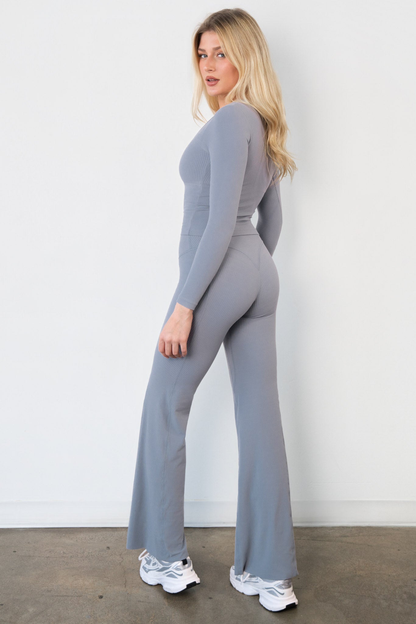 Cloud II™ Rib Wide Leg Trouser - Pebble