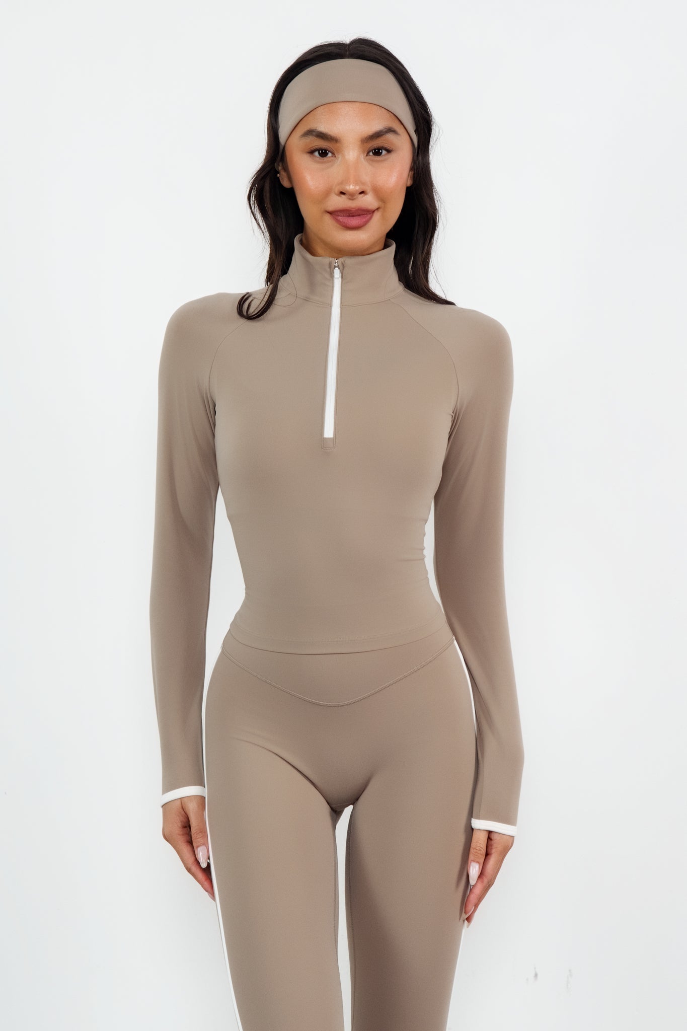 Cloud II™ Fitted Half Zip - Cashew Contrast