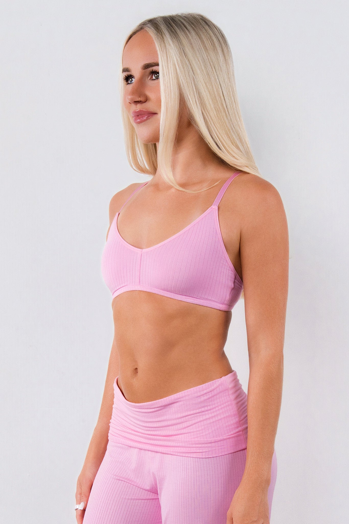 Vitality Float® Rib V Bralette - Pink Frosting
