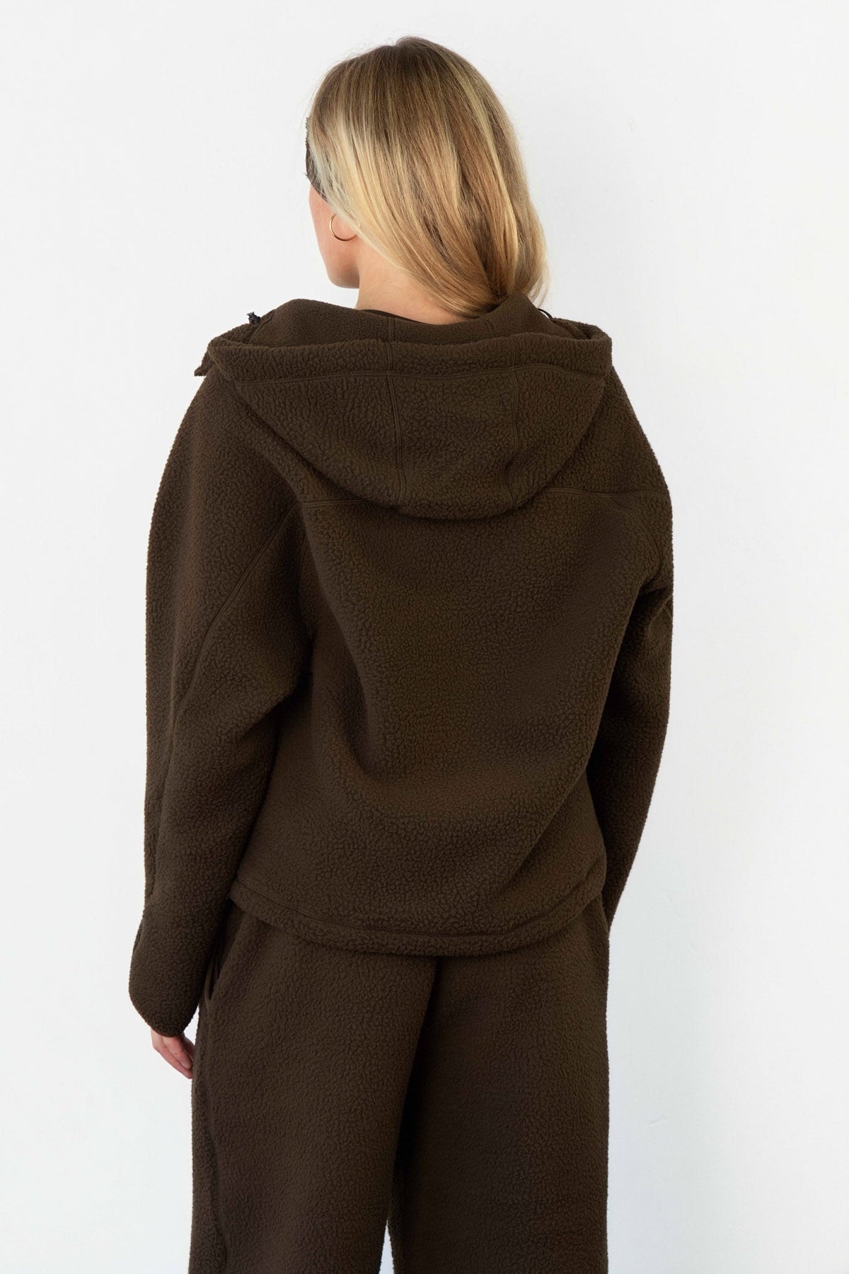 Vitality Polar Fleece Full Zip Hoodie - Toasted Walnut