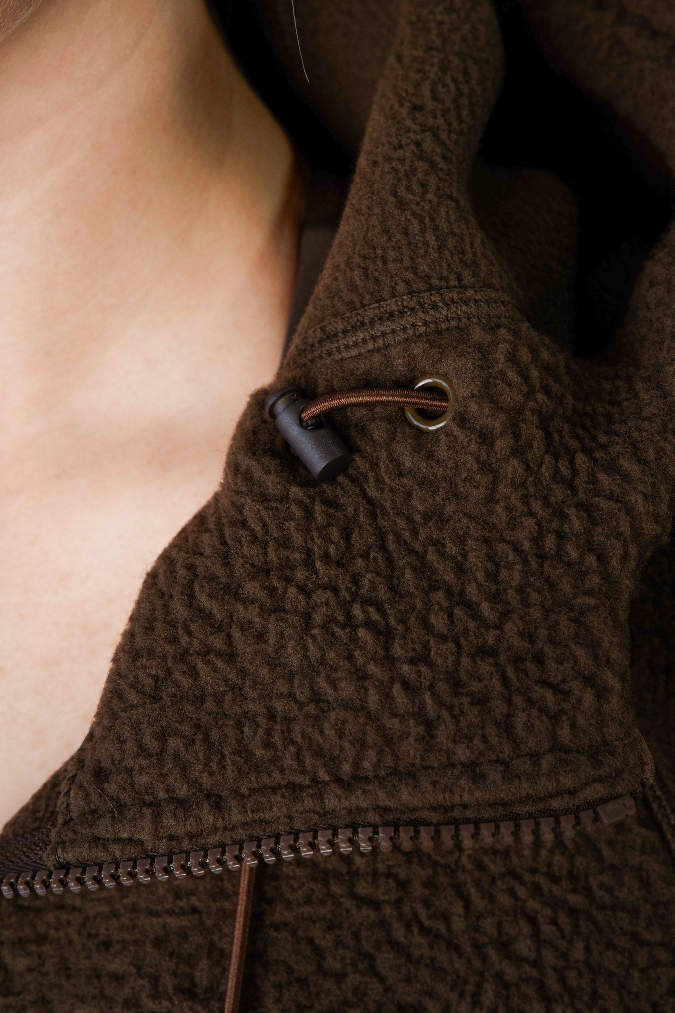 Vitality Polar Fleece Full Zip Hoodie - Toasted Walnut
