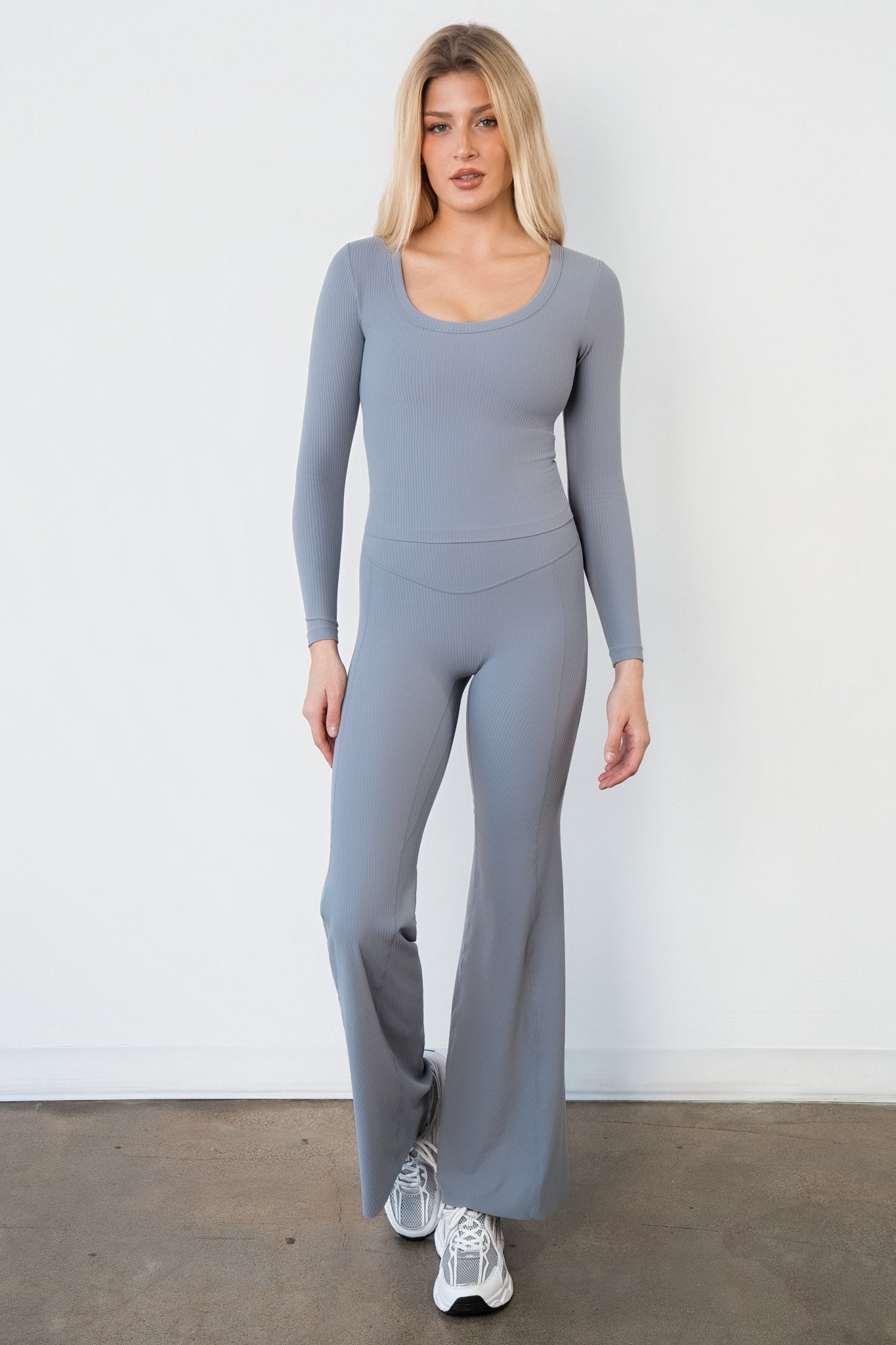 Cloud II™ Rib Wide Leg Trouser - Pebble