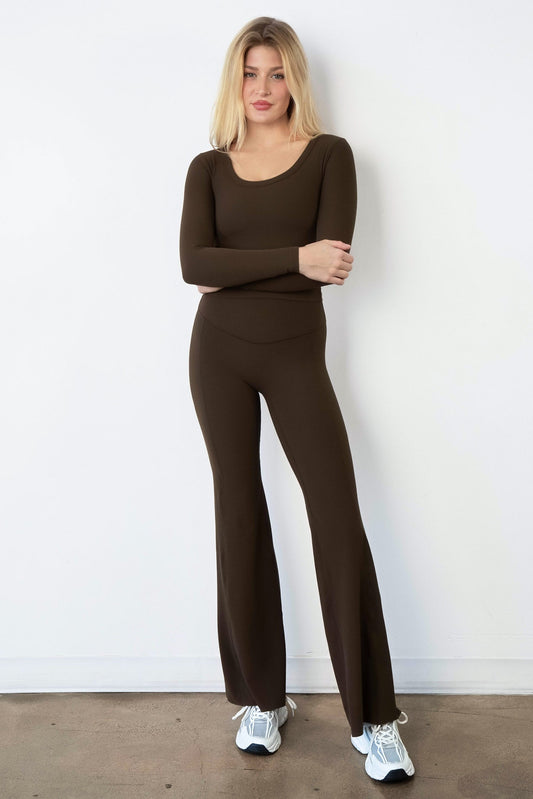 Cloud II™ Rib Wide Leg Trouser - Walnut