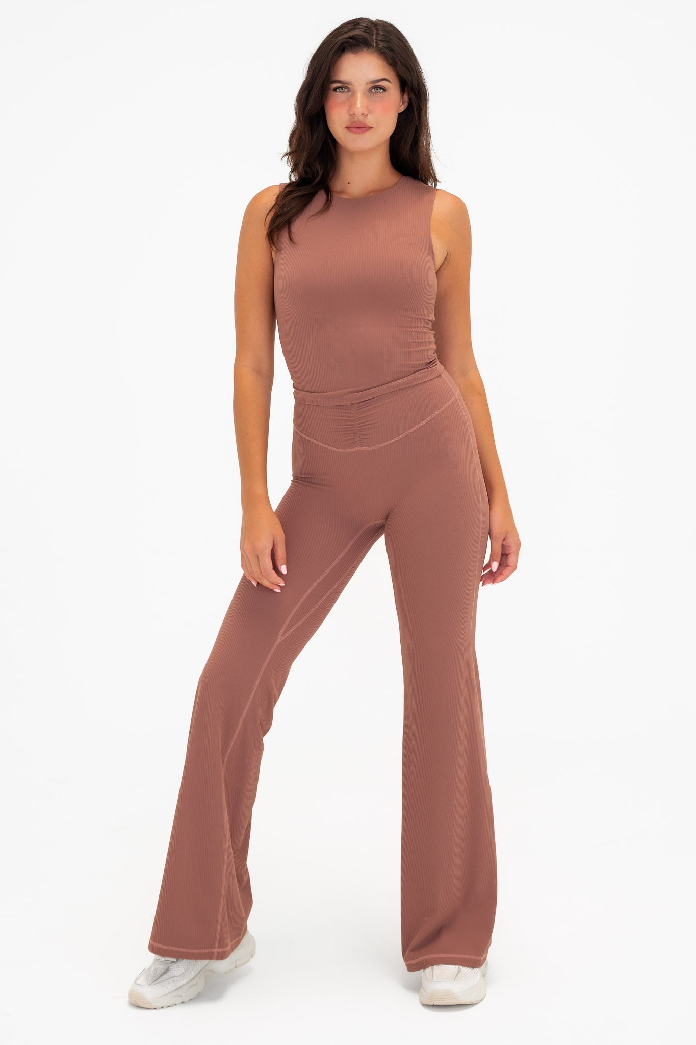 Cloud II™ Rib Cinch Wide Leg Trouser - Sepia