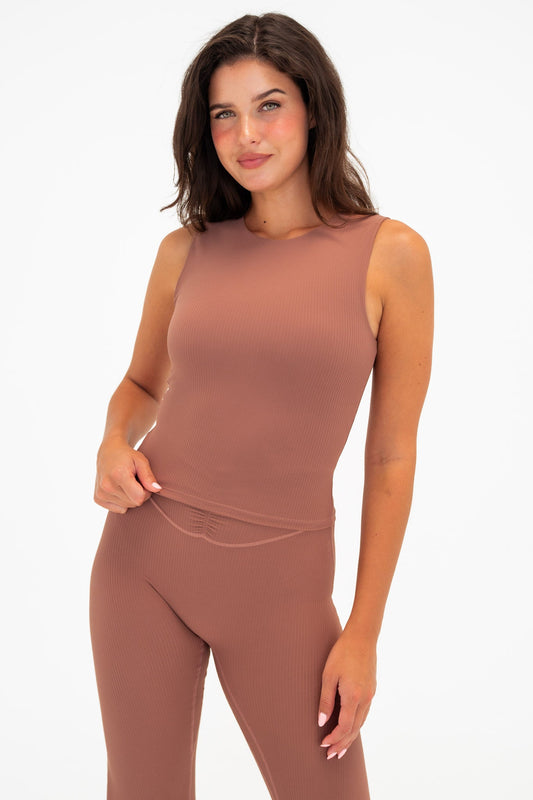 Cloud II™ Rib Crew Tank - Sepia